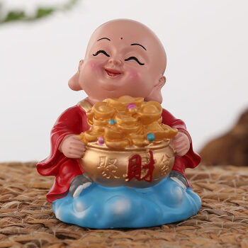 花乐集【好物】泥人大阿福摆件民间工艺品泥塑惠山泥人中财	